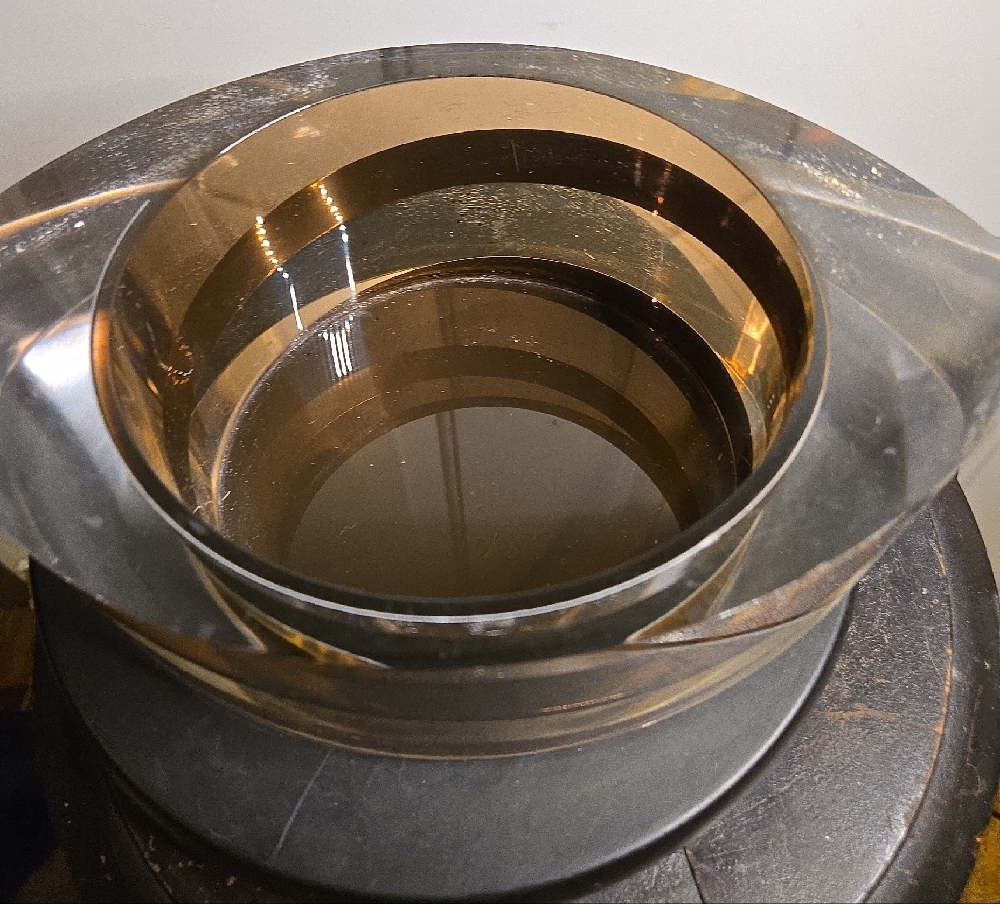 La Bella Creations Swirl Mid Cent Modern Gold & Brown Italian Acrylic Ice Bucket - Picture 9 of 15